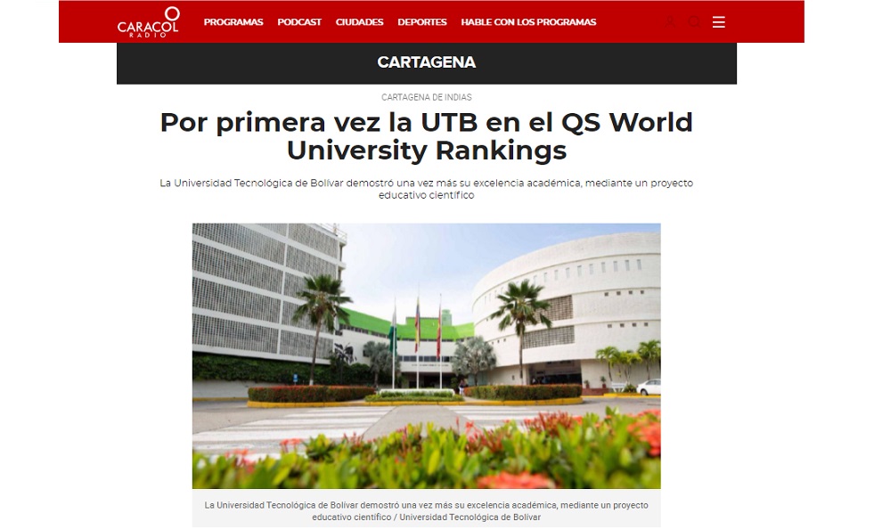 aracol radio UBT inlcuida QS World University Rankings
