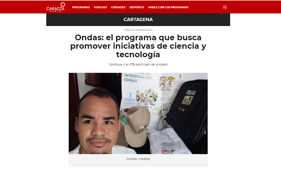 caracol radio participacion UTB Cardique programa Ondas