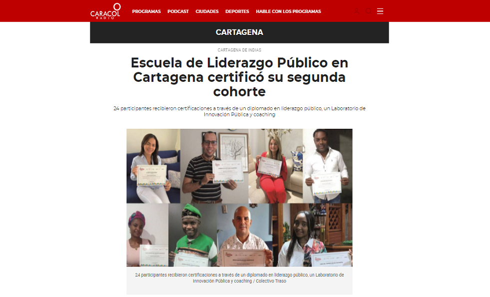 caracol radio certificación de escuela liderazgo publico