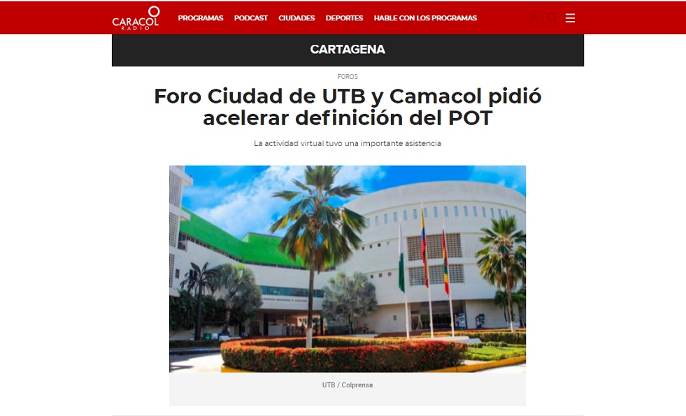 caracol radio conclusiones Foro Ciudad Definicion del POT Cartagena