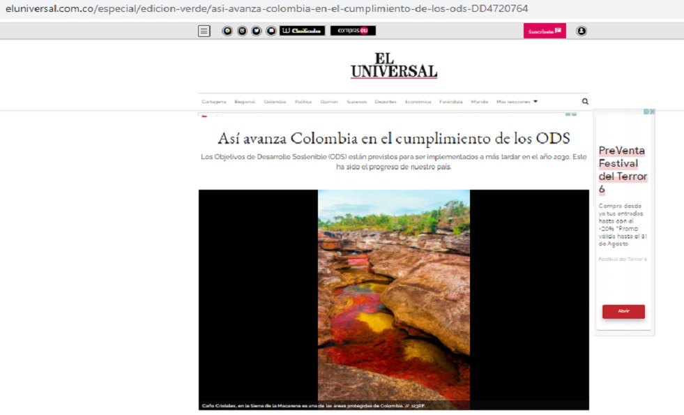 periodico el universal Colombia proceso cumplimiento Objetivos de desarrollo sostenible